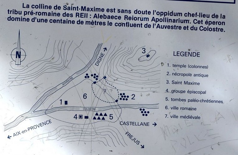 Plan de situation des vestiges historiques
