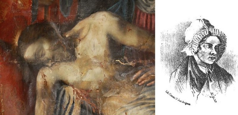 Tableau ''La Descente de croix'' (XVIIIe s.) et portrait de Rose Tamisier