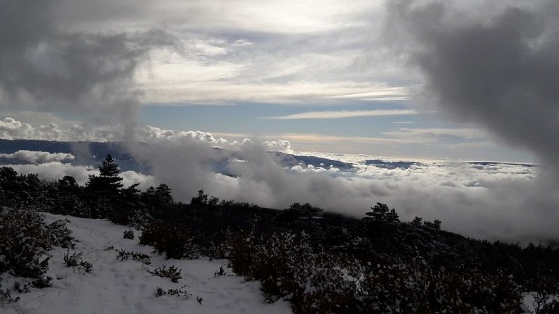 Vue sud du Cluyer l'hiver