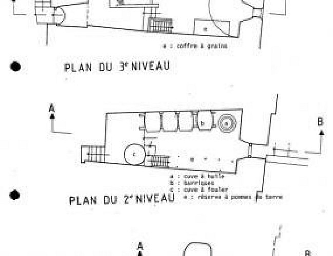 Plan des niveaux du cellier, Saint-Crépin
