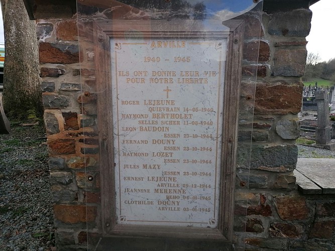 Plaque commémorant les habitants d'Arville