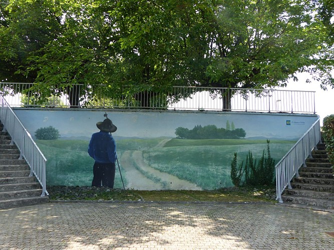 Tèrra Aventura Morlaàs fresque pèlerin