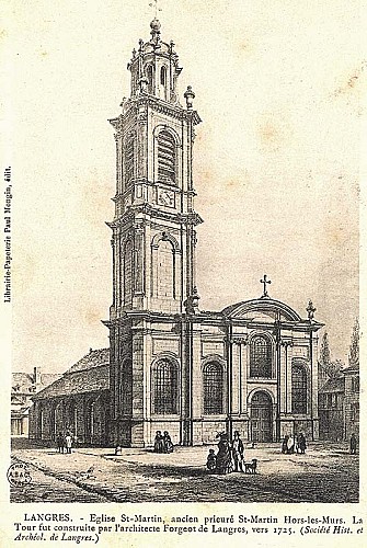Carte postale de l'église Saint-Martin à Langres