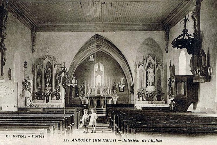 Carte postale de l'église d'Anrosey