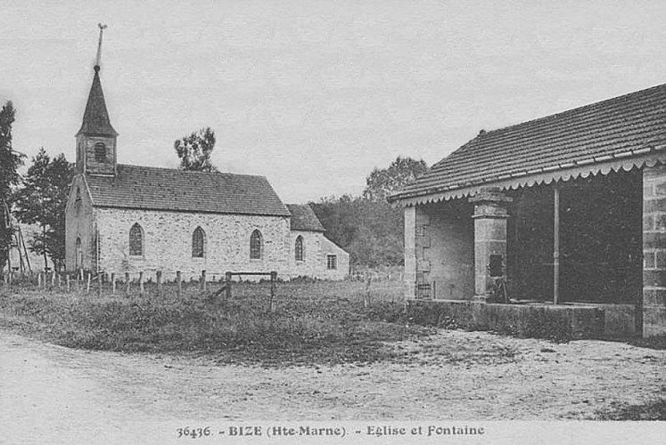 Carte postale de l'église de Bize