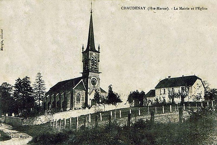 Carte postale de l'église de Chaudenay