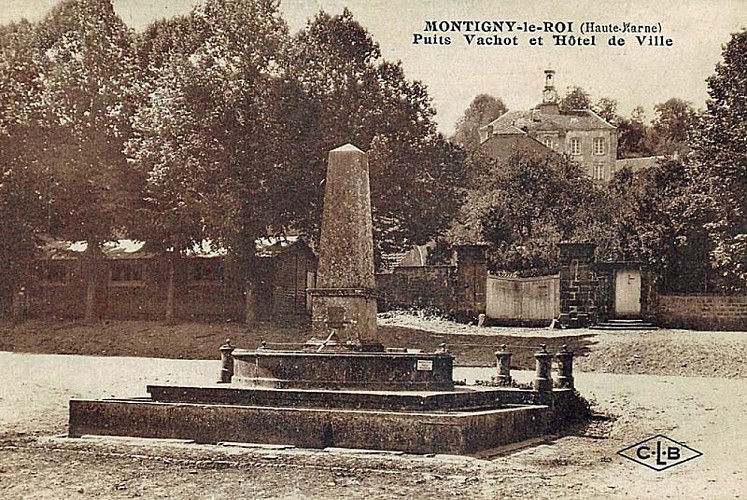 Carte postale de la fontaine de l'obélisque à Montigny-le-Roi