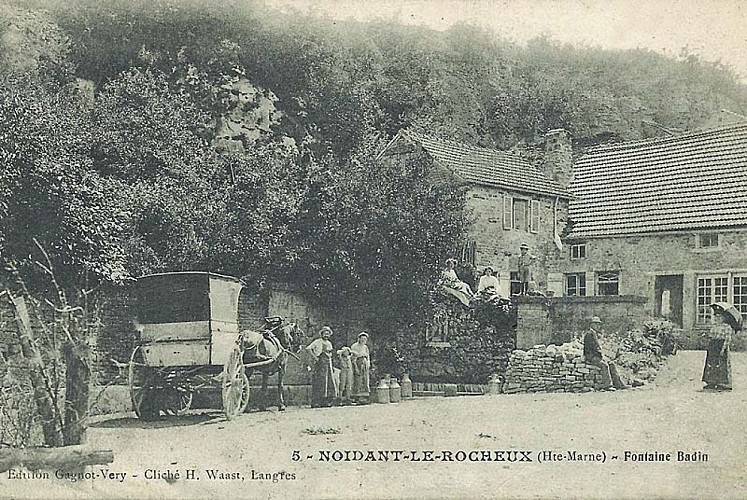 Carte postale de la fontaine du Badin à Noidant-le-Rocheux
