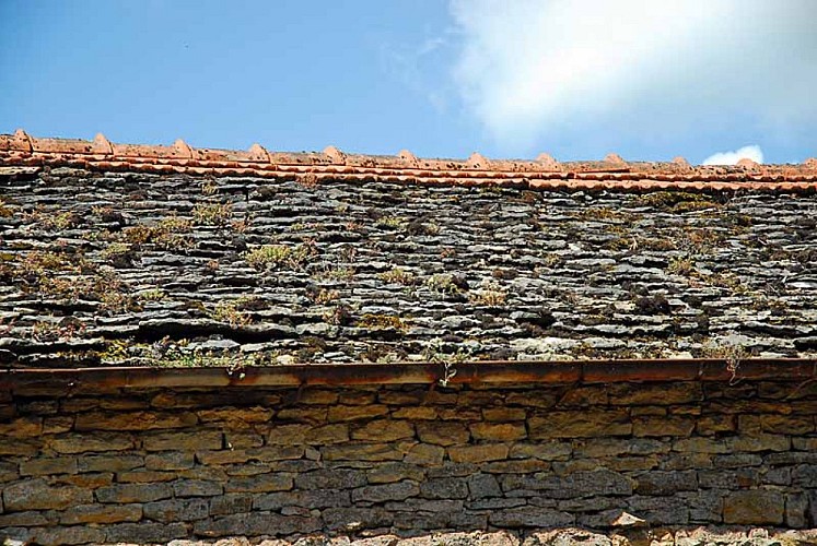 Maison couverte en lave à Orcevaux