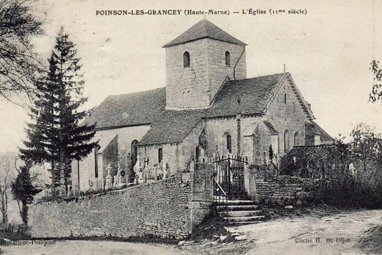 Carte postale de l'église de Poinson-les-Grancey