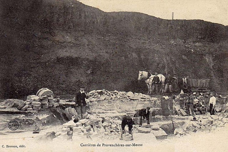 Carte postale carrière de meules de Provencheres-sur-Meuse