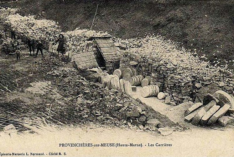 Carte postale carrière de meules de Provencheres-sur-Meuse