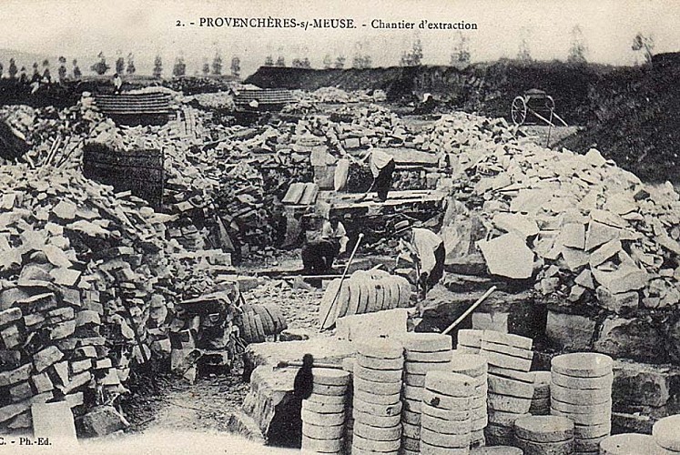 Carte postale carrière de meules de Provencheres-sur-Meuse