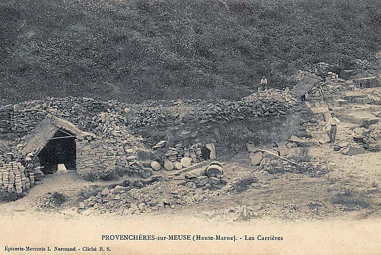 Carte postale carrière de meules de Provencheres-sur-Meuse