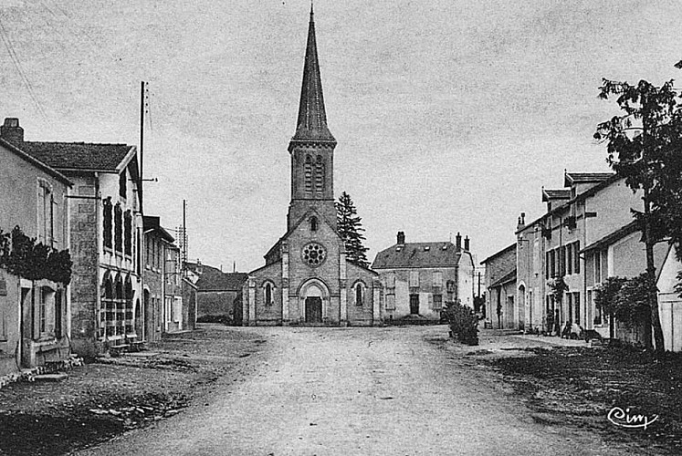 Carte postale de l'église de Vaux-sous-Aubigny