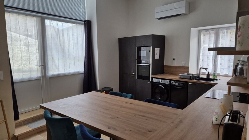 La cuisine équipée du gîte des Oliviers à Arçais