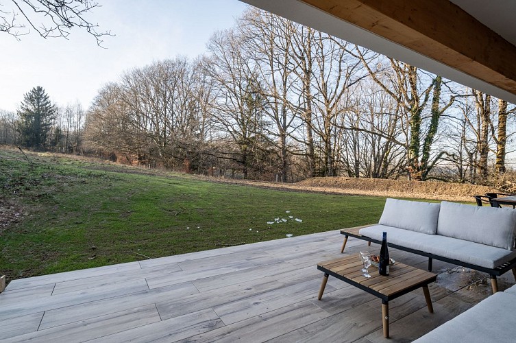 Terrasse de 50m2 et parc d'1 demi hectare