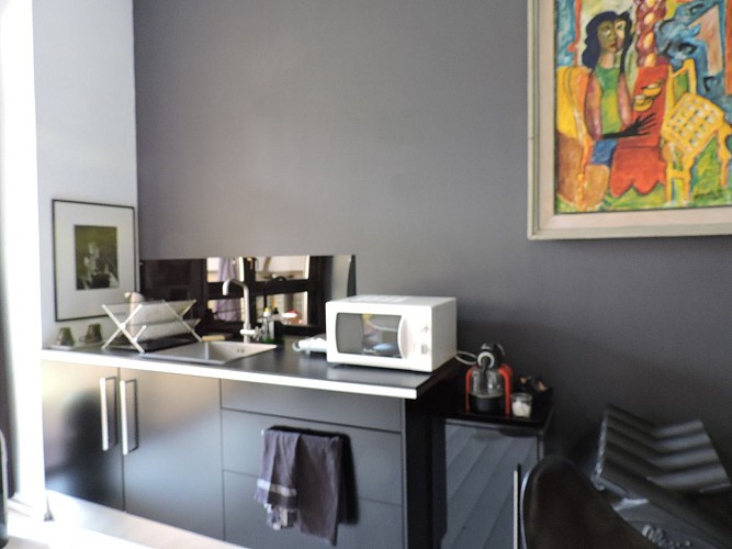 Espace cuisine du loft chez un soir d'été - Ernolsheim-Bruche