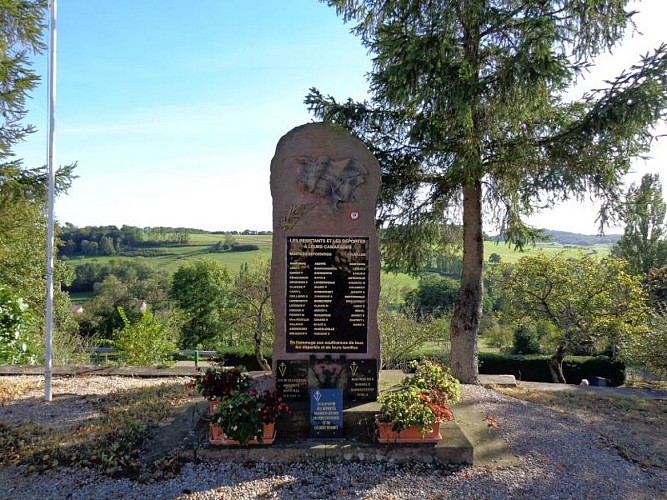 Remembrance stele and war memorial in vicherey