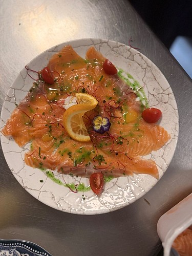 Carpaccio de saumon fume