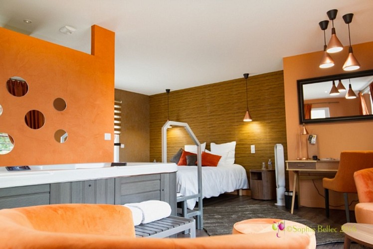 Hostellerie saint Pierre_Acquigny_chambre_1er étage_jacuzzi