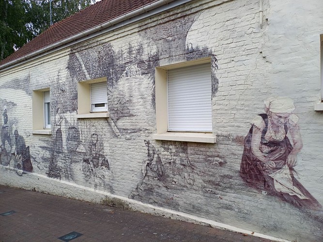 Cascade de Souchez et la fresque des lavandières