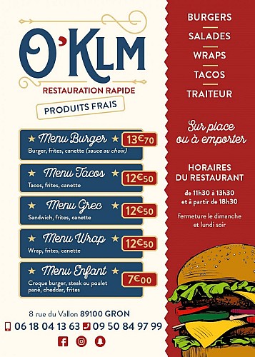 Menu formules O'klm