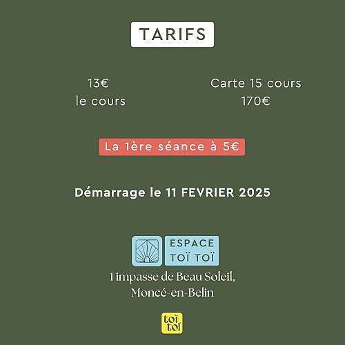 Les tarifs des cours