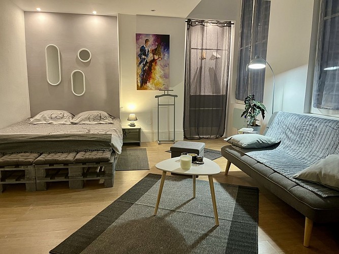 Chambre, séjour spacieux et agréable. Confort garantie