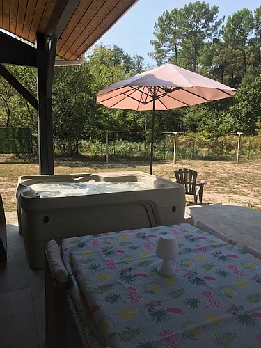 Terrasse du du gîte Mimosas à Moliets avec Gîtes de France Landes
