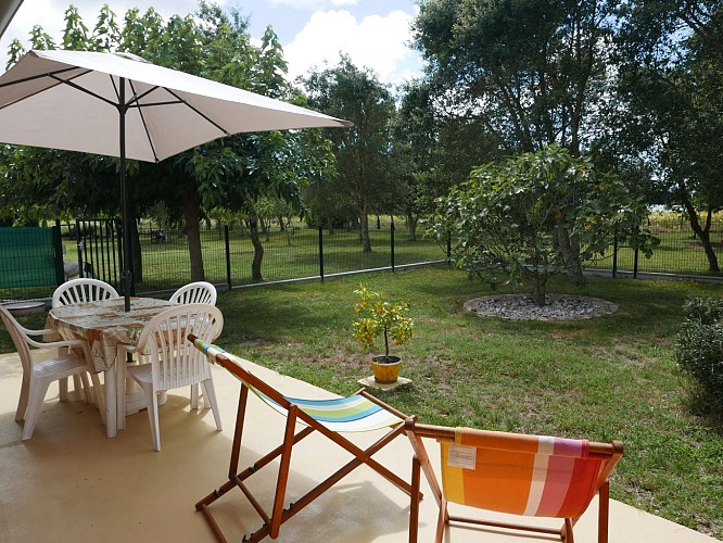 Terrasse de la Sauvagine à Soustons avec Gîtes de France Landes