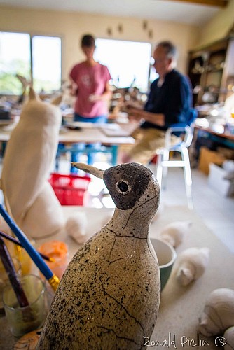 Céramique et raku avec Hélène et Michel