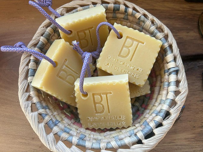 Savon nature au lait de chèvre à la Ferme Bidalot à Issor