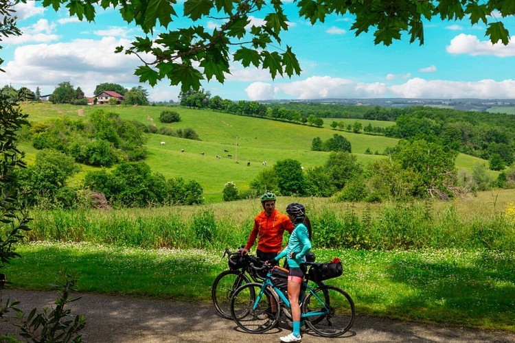 Cyclistes dans la campagne gersoise