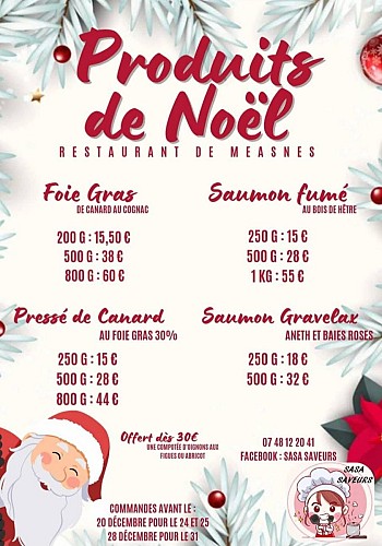 Menu de noel