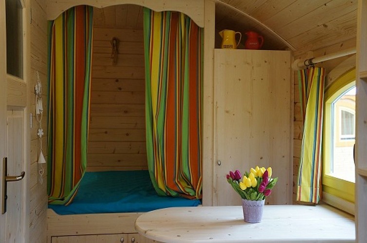 Intérieur roulotte.