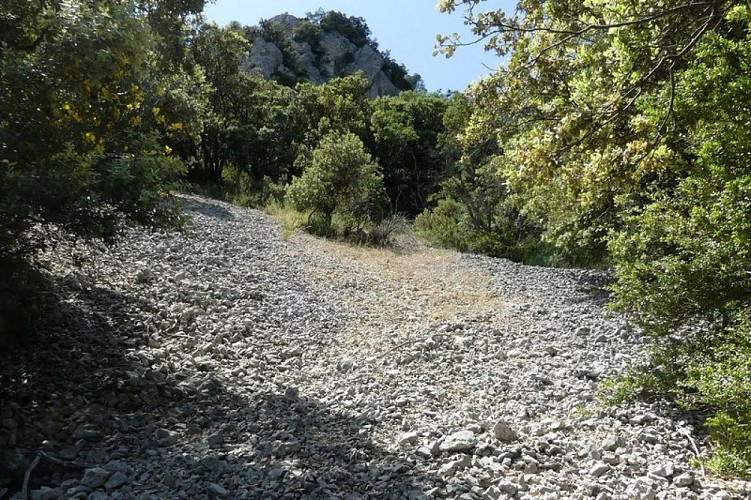 Éboulis dans les pentes de Puget-sur-Durance