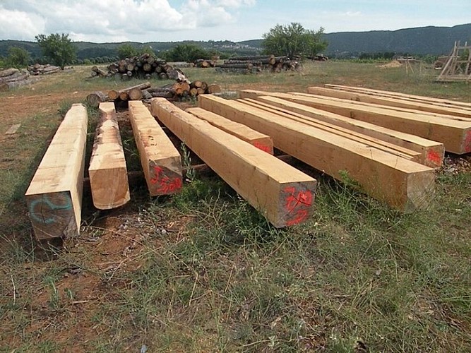 Poutres en cèdre pour charpente traditionnelle