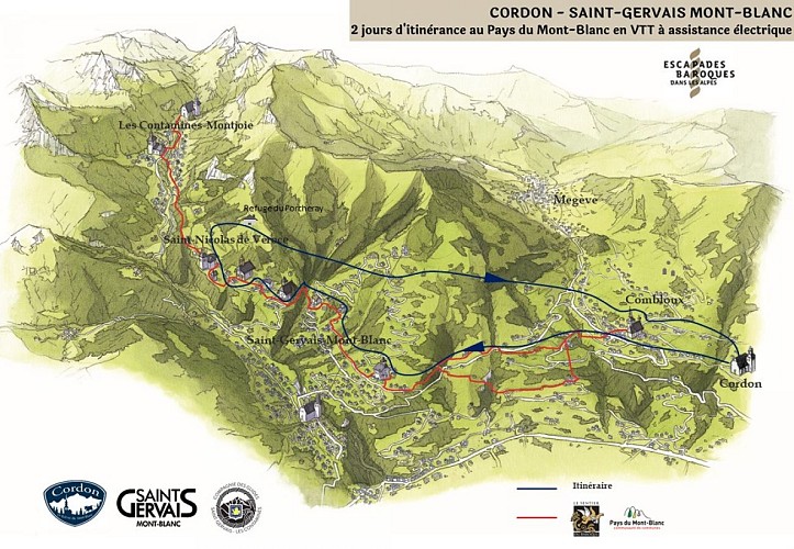 Looped stories: get around, there's everything to see! Electric mountain bike, Cordon- St Gervais in 2 days