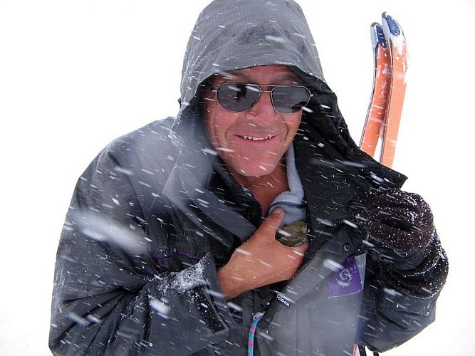 Petit oiseau au chaud sur le glacier Blanc