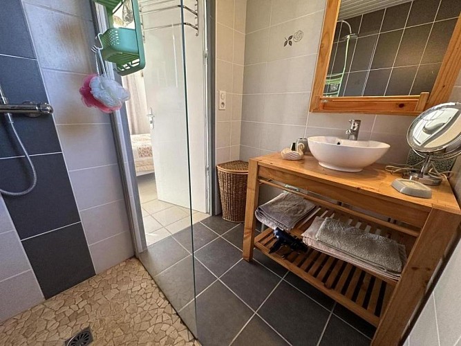 La Résinière Hinx gîte salle de bains vasque