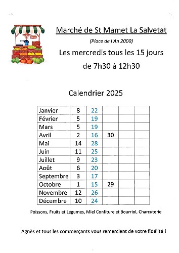 Marché bimensuel de Saint-Mamet