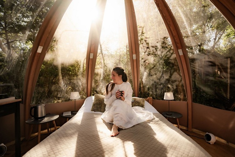 Die Blase mit Holzrahmen