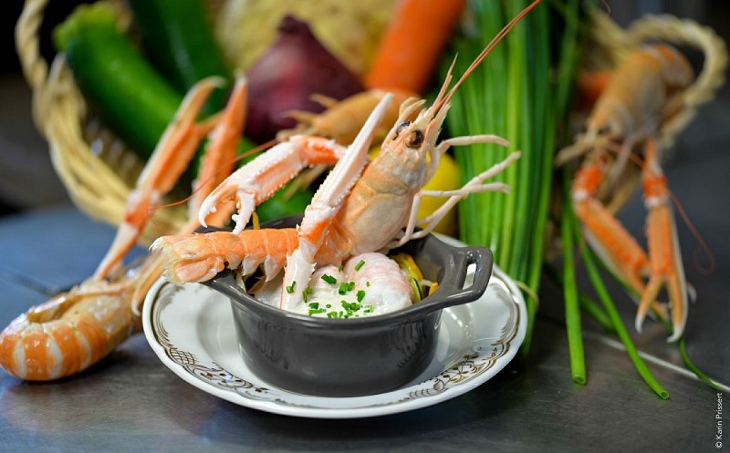 hostellerie saint pierre-saint pierre du vauvray_Restaurant_langoustine