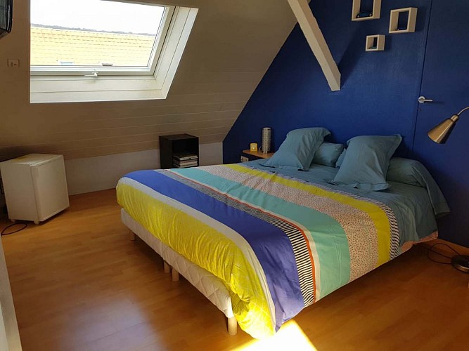 Lit double au 2e niveau du Duplex Kopp à Molsheim