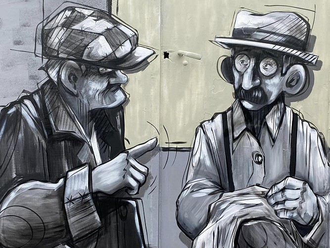 BEN CAILLOUS - Fresque des anciens bains douches de Trouillas