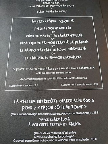 bistro menu