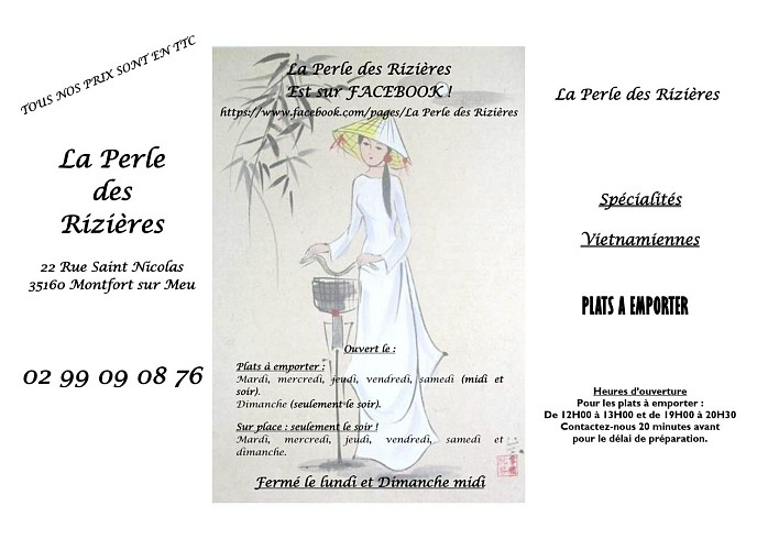 Menus Perles des Rizières