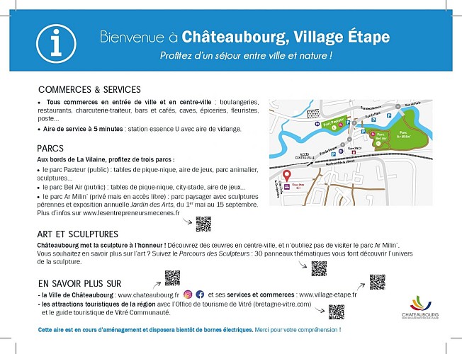 photo panneau aire camping car chateaubourg