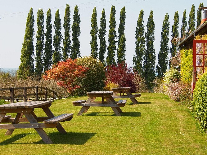Terrasse vue sur les vergers